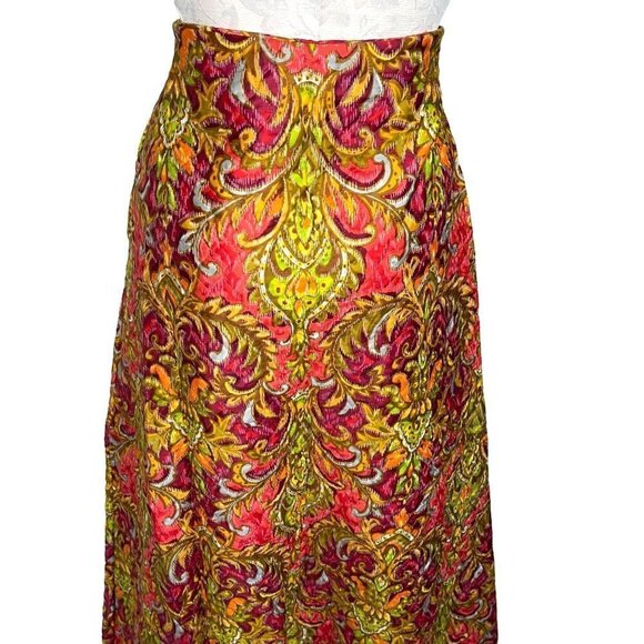 Beverly Vogue Womens Maxi Skirt Orange Size Medium M Vintage Quilted Made In USA - Picture 10 of 12
